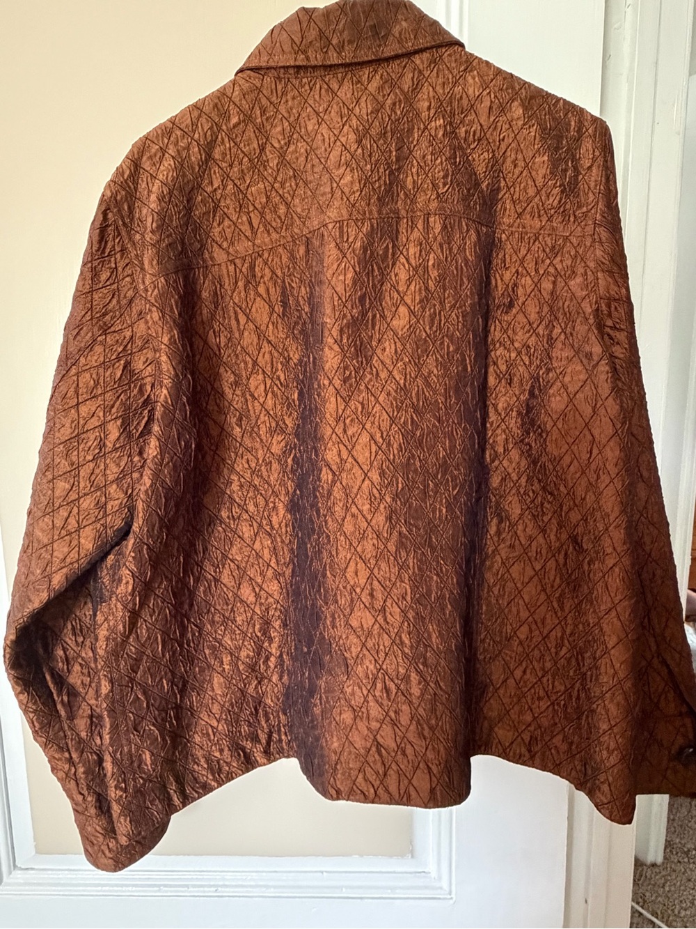 Coldwater Creek Quilted Copper-Brown Button Front Jacket - Picture 4 of 4